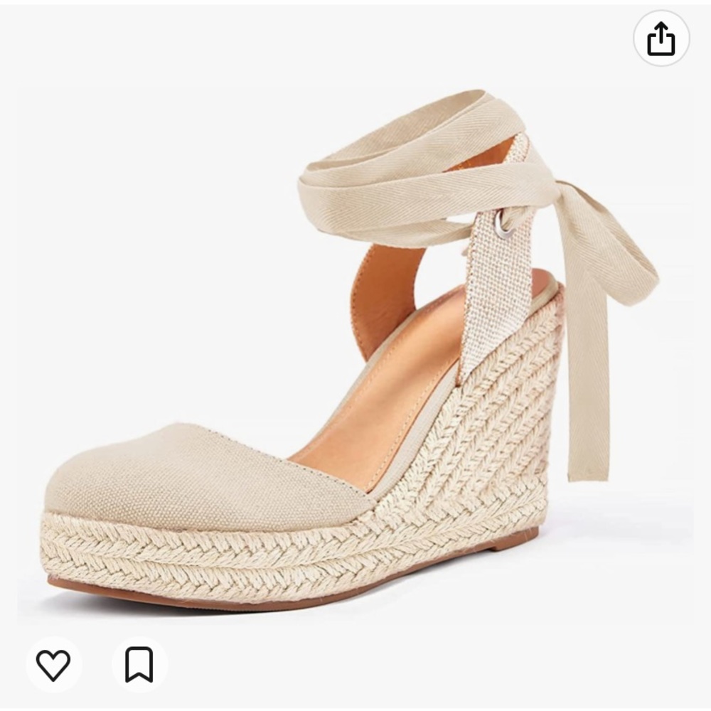 FISACE Espadrille Wedge Sandals *Kelly & Katie Look-alike!!* *NEW NEVER WORN*
